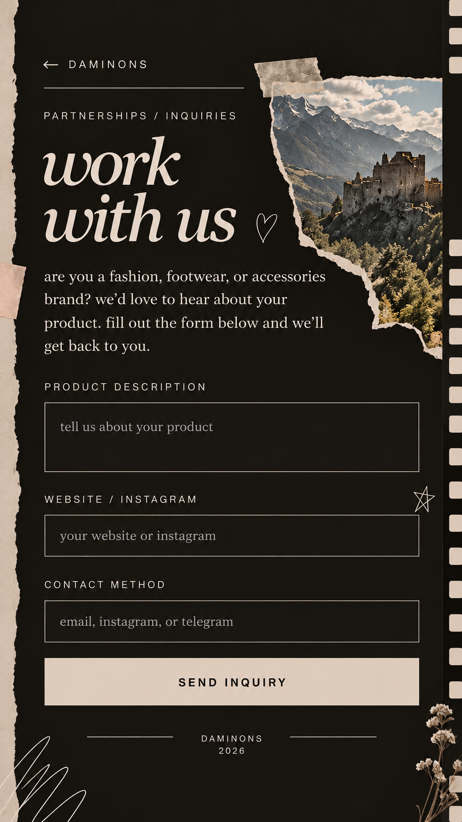 Dark vintage paper background with blank form spaces